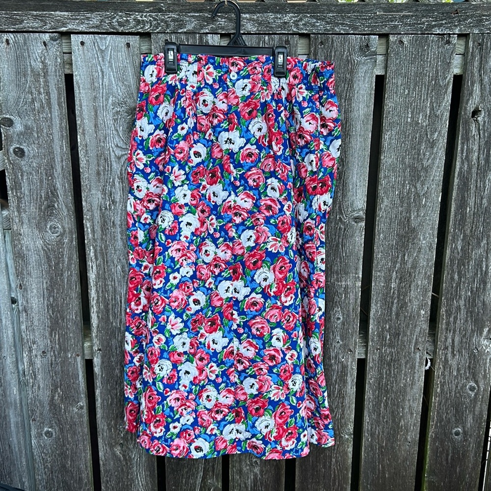 Vintage Floral Talbots Ankle Length Skirt